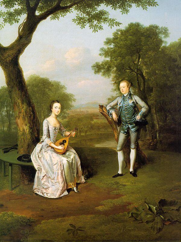 Arthur Devis Sir Nathaniel and Lady Caroline Curzon oil painting picture